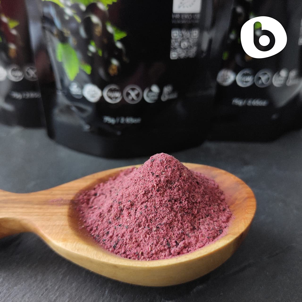 b Organic Black Currant Powder, High in Anthocyanins, 6oz for Smoothies and Baking