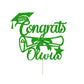 EDSG Personalized Graduation Cake Topper, Double-Sided Glitter, Class of 2025, Green
