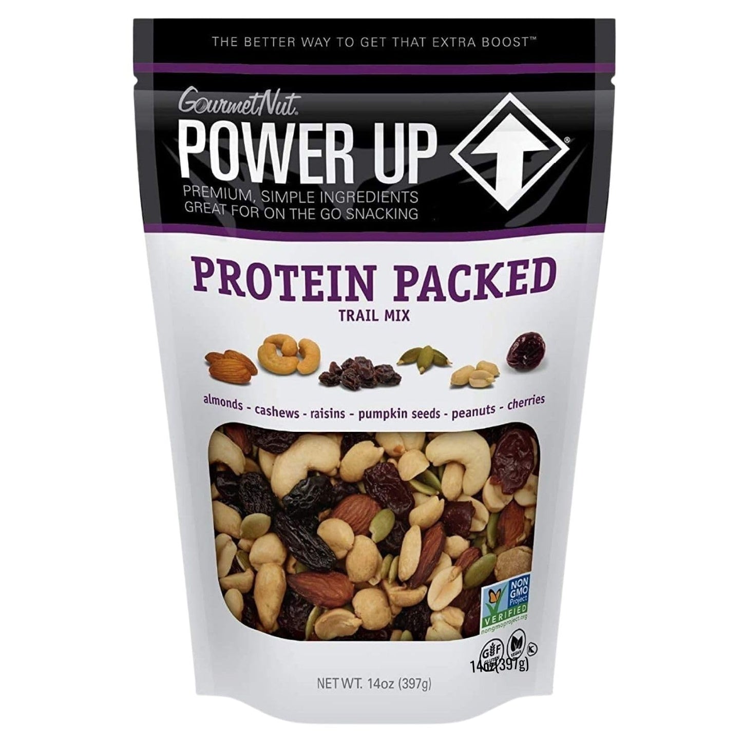 Power Up Trail Mix, Protein Packed, Non-GMO, 14 Ounces (Pack of 6)