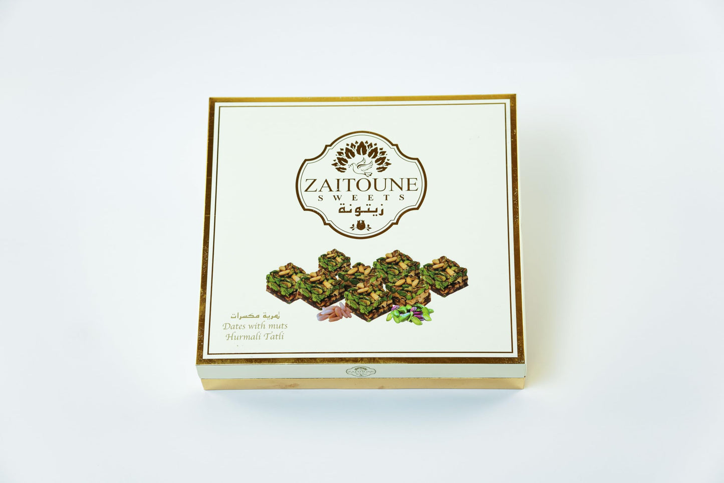 Zaitoune Tamriyah With Nuts Selection - 1.1 Lb | Assorted Luxury Date Cookies With Pistachios, Pine Nuts, & Cashews | Authentic