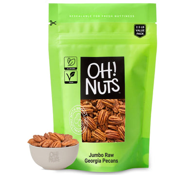 Pecans Halves & Wholes | Raw - 100% Natural | 2 lb | Raw Georgia Pecans | Packed in New York Zip-Seal Bag for Exceptional Freshn