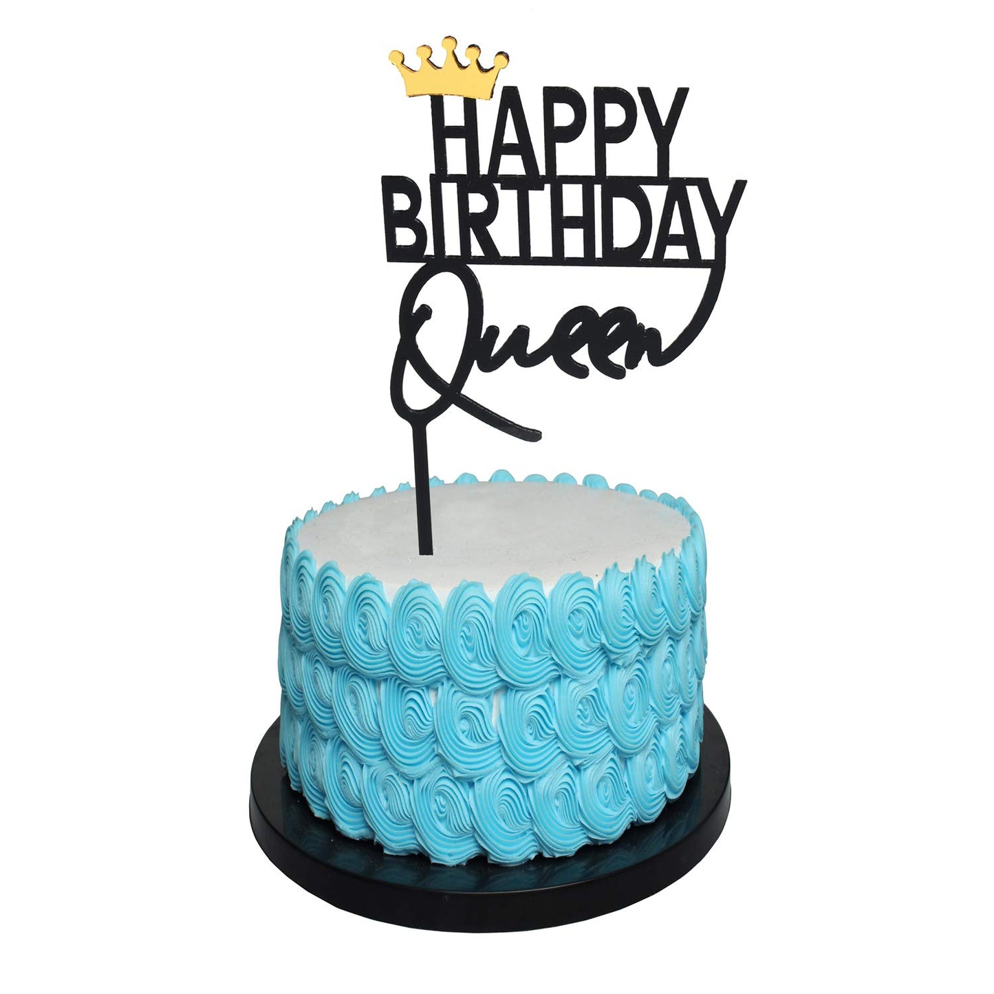 Queen Birthday Cake Topper, Acrylic Happy Birthday Cake Topper Party Decoration For Girl Women 16Th 18Th 21St 30Th 40Th 50Th 60T