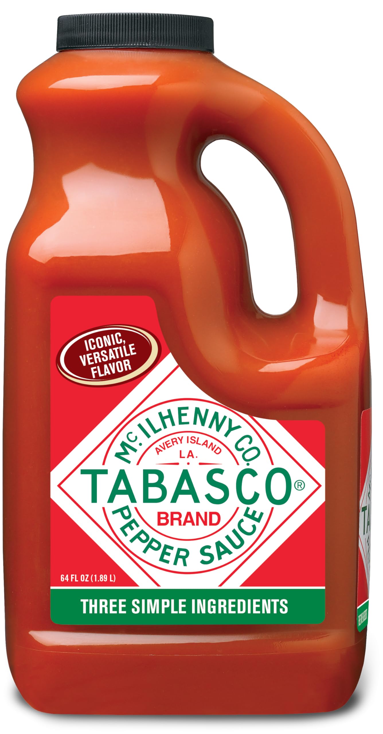 TABASCO Brand Original Red Pepper Sauce, Medium Hot Sauce, Bulk Plastic Jug, Classic & Versatile, Three Simple Ingredients, For 