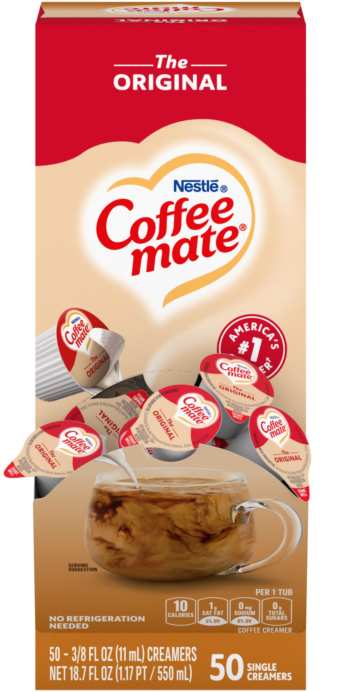 Coffee-mate 35110BX Original Creamer, 0.375oz, 50/Box