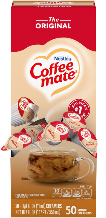 Coffee-mate 35110BX Original Creamer, 0.375oz, 50/Box