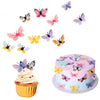 YOcity Edible Butterflies Cake Toppers 72Pcs Wafer Paper Mix Color for Wedding Birthday Party Decorating