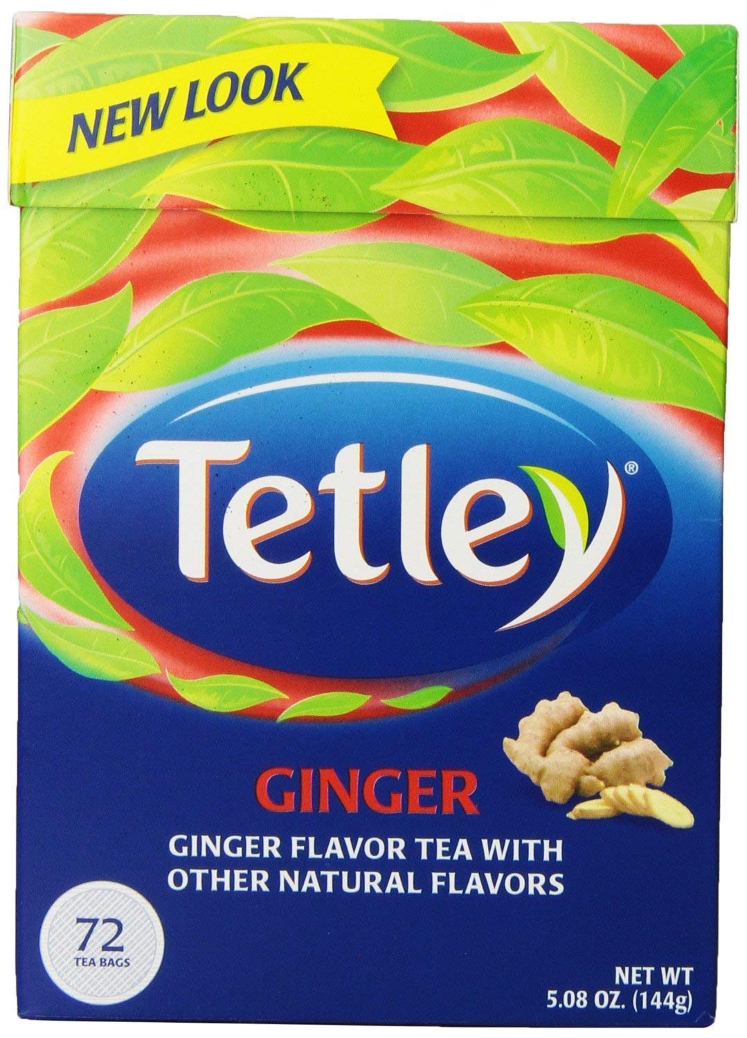 Tetley USA Tea, Ginger Flavor, 72-Count Tea Bags, Pack of 3, Brown, Model 30543