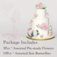 Rinlong 3Pcs Pre-Made Blush Pink Cake Flowers Decorations Flower Cake Topper Butterfly Cake Decorating Flowers For Wedding Sweet