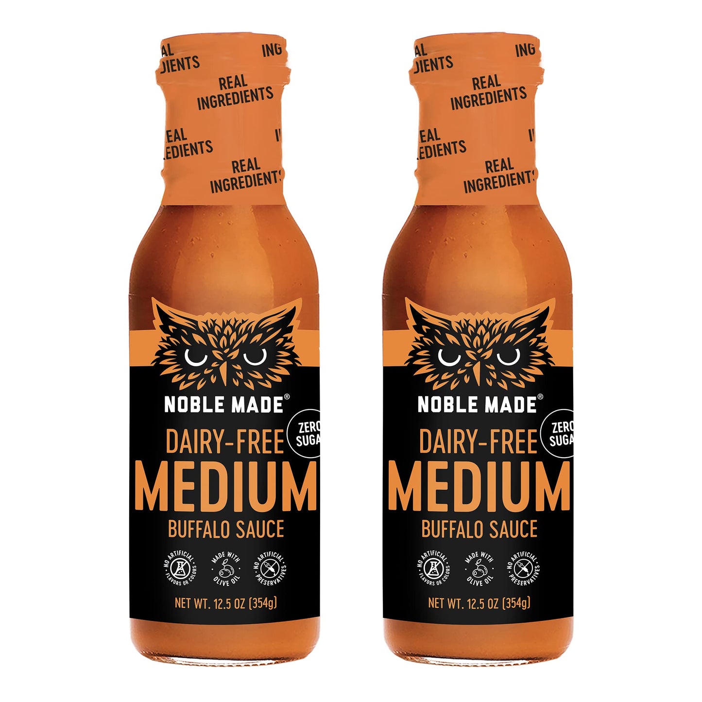 Noble Made Buffalo Dipping & Wing Sauce, Whole30 Approved, Paleo, Keto, Vegan, Gluten and Dairy Free, Zero Sugar and Soy Free, L