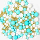 Edible Blue White And Gold Pearl Sprinkles 142G/5.01Oz Mixed Color Size Pearl Sprinkles For Cake Decorating Candy Baking Decorat