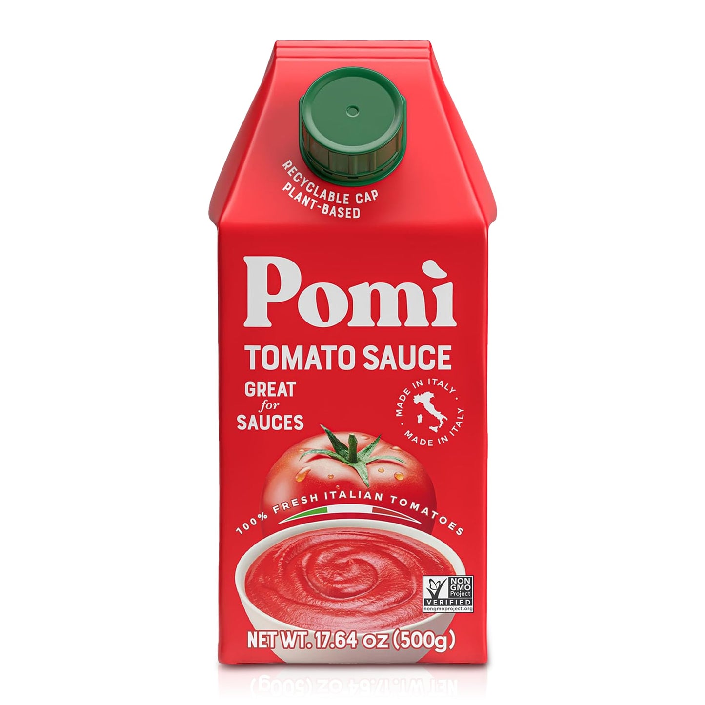 Pom Tomato Sauce - Made from 100% Fresh Italian Tomatoes - 17.64oz Carton (Pack of 12)