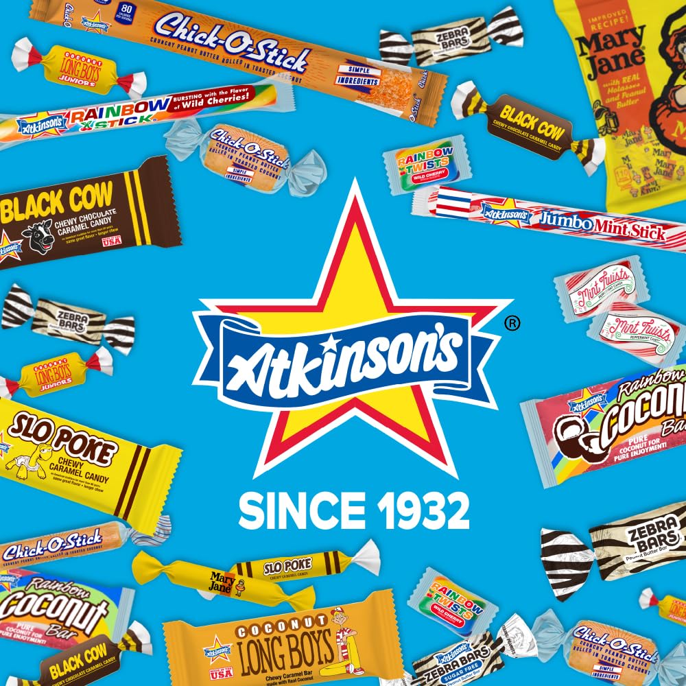 Atkinson Sugar Free Chick-O-Stick  12 Pieces  3.75 Ounce Bags  No Trans Fat  Peanut Butter and Coconut Candy