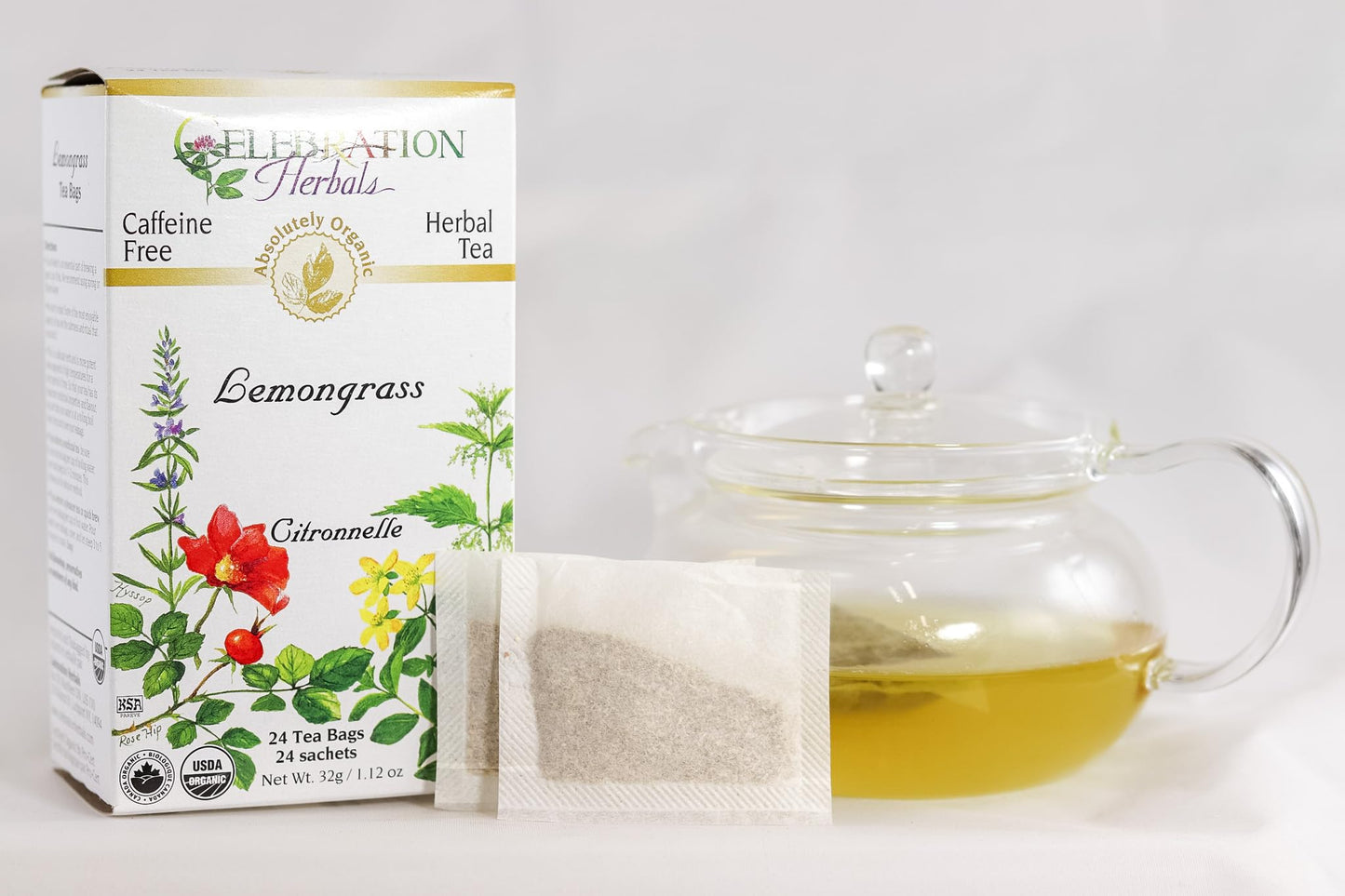 Celebration Herbals Organic Lemongrass Tea, 24 Count, 32g