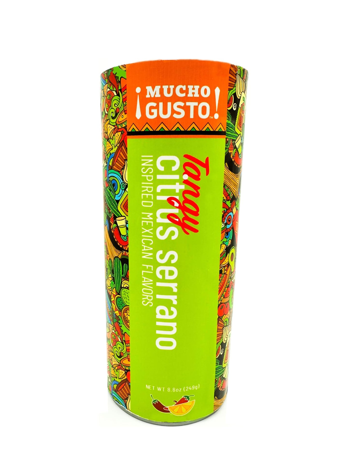 ¡Mucho Gusto! Citrus Serrano Lime Pepper Seasoning, 8.8 oz, Authentic Mexican Blend for Tacos and BBQ