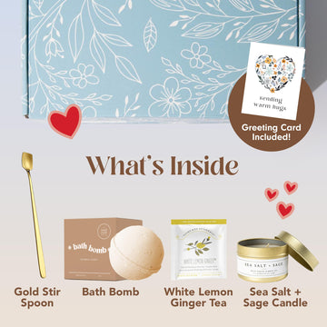 Unboxme Gifts Mini Healer Gift Box - Luxe Self Care Package with Sending Hugs Card - Relaxation & Wellness Spa Basket