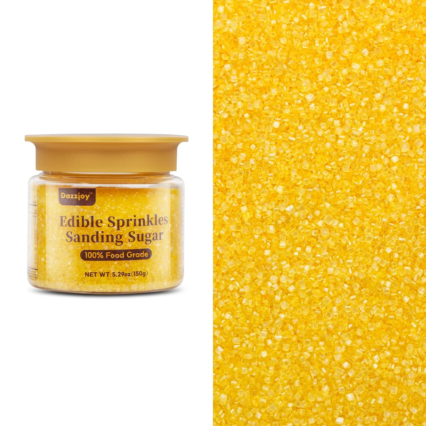 Yellow Sanding Sugar Sprinkles, Food Grade 150G, Edible Sprinkles For Cupcake Decorating, Cake Toppers, Sprinkles Decoration, Ic