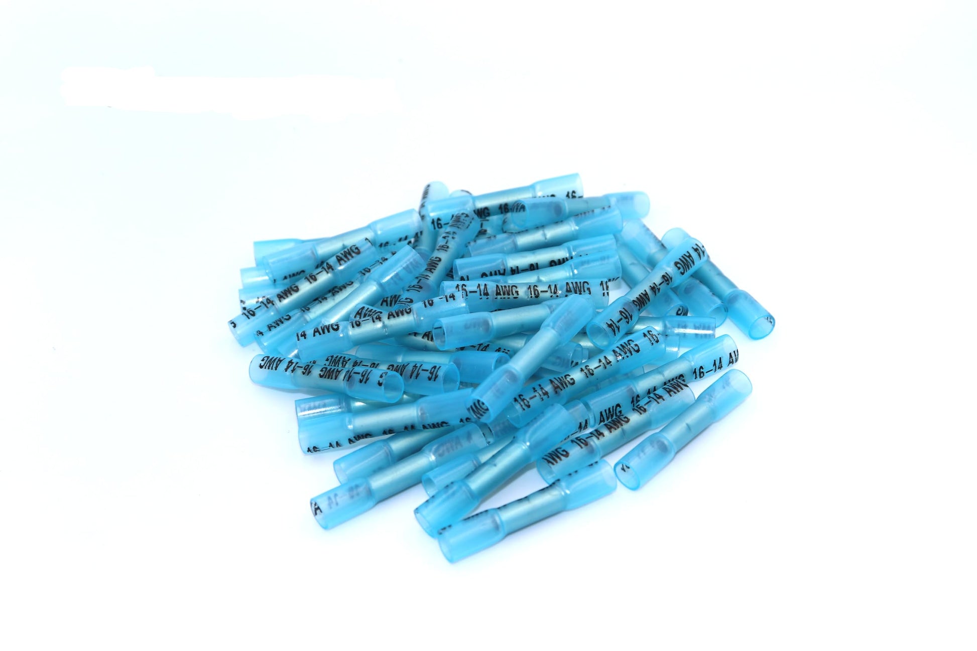 FAGEGFA 100PCS 16-14 AWG Blue Heat Shrink Butt Connectors Waterproof Insulated Crimp Butt Splice Electrical Connectors