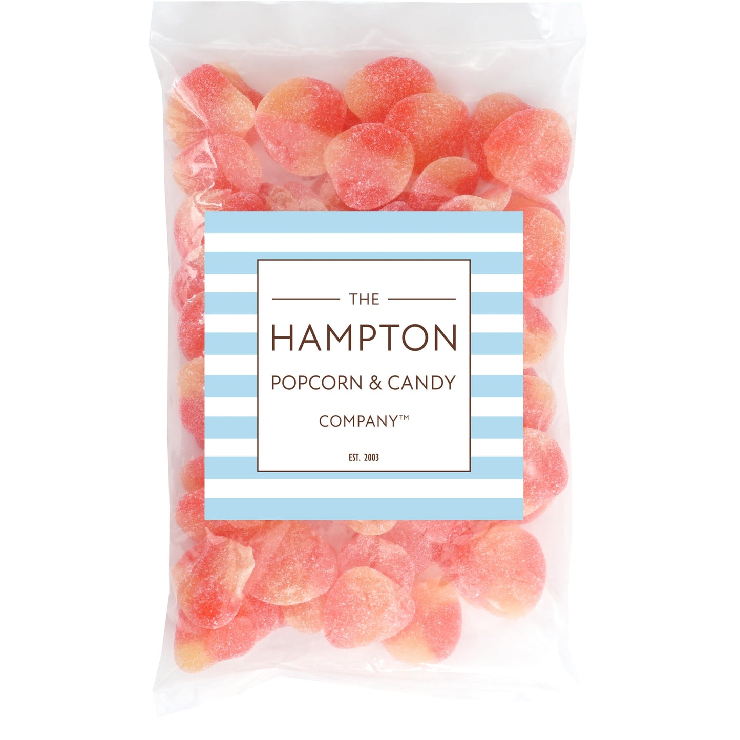 The Hampton Candy Company Haribo Peaches Gummy Candy, 1 Pound Bag, Peach Flavor