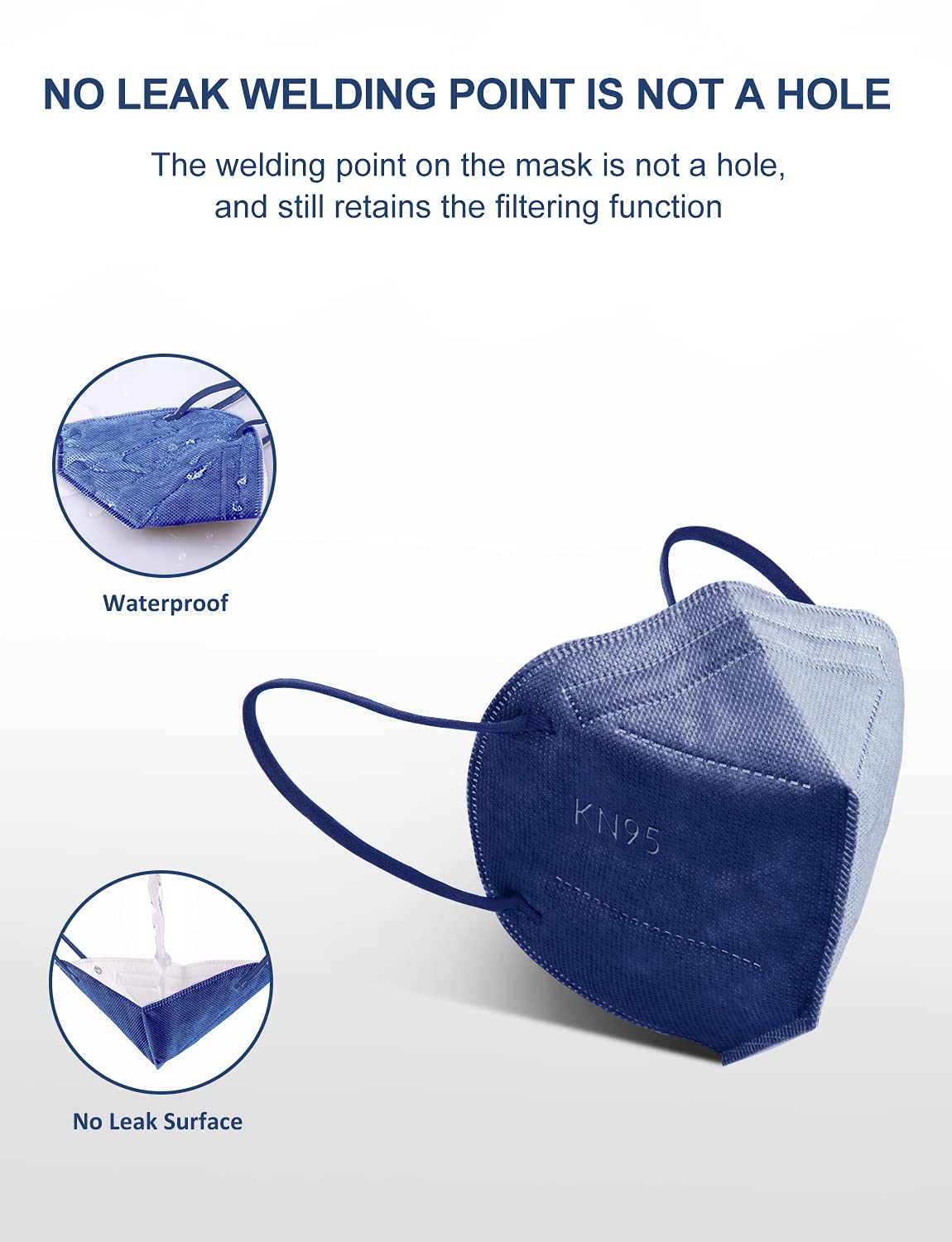 Huheta Kn95 Face Masks For Adults, 50 Packs Kn95 Mask, 5-Layer Breathable And Comfortable Safety Mask, Filter Efficiency=95%, Mu