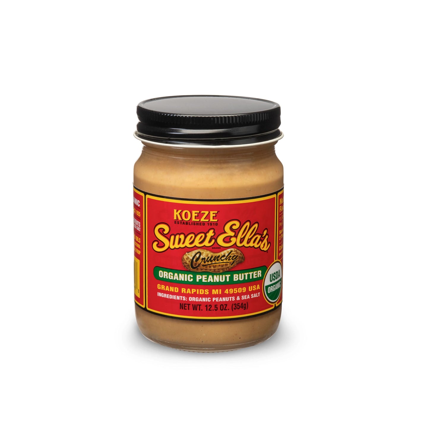 Sweet Ellas Crunchy Organic Peanut Butter (12.5Oz) - Case Of 6