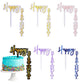 Quzzil Acrylic Cake Toppers - 6 Pieces, Right Angled Shape, Party Supplies, Gold/Rose Gold/Sapphire Blue/Purple