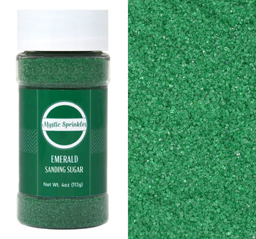 Mystic Sprinkles Sanding Sugar 4oz Bottles (Emerald - Green Sanding Sugar 4oz)