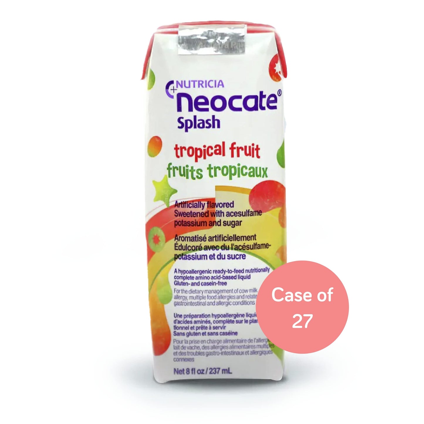 Nutricia Neocate Splash - Ready-to-Feed Hypoallergenic, Amino Acid-Based Toddler and Junior Formula - Tropical Fruit - 8 fl oz (Case of 27)