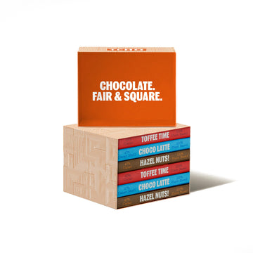 TCHO Organic Milk Chocolate Gift Box - 100% Plant-Based% Vegan - Gourmet Selection of Choco Latte, Hazel Nuts, and Toffee Time -