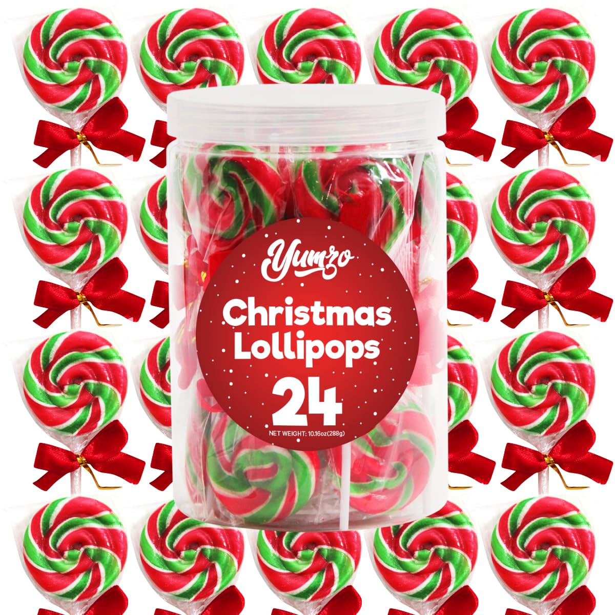 Christmas Swirl Lollipops  24 Christmas Lollipops Individually Wrapped  Delicious Suckers Bulk For Festive Treats  Perfect Christmas Suckers For Gift  And Holiday Decorations