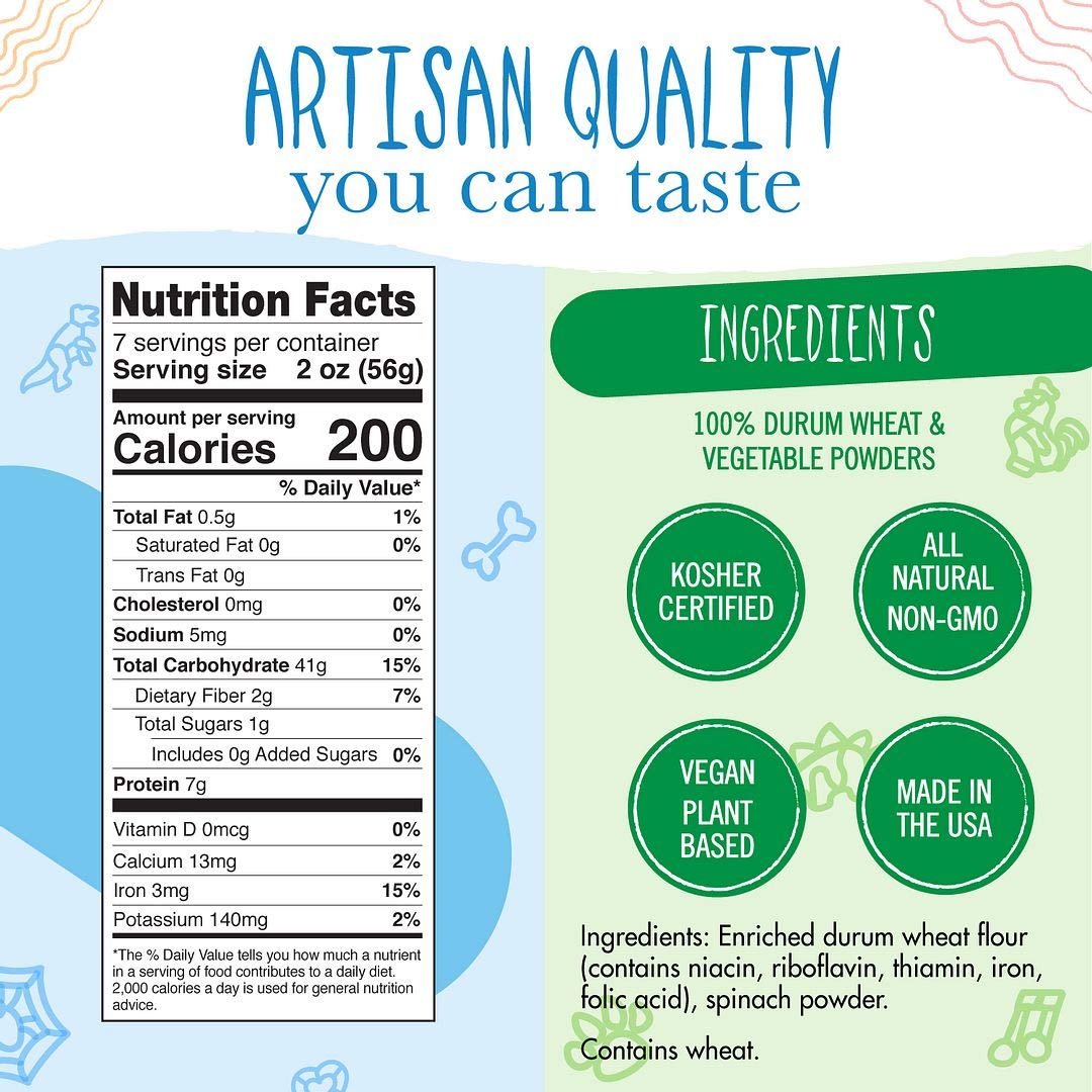 Pastabilities Fun Shaped Pasta For Kids - Zoo Animals Pasta - Wild Animal Theme, Non-Gmo Natural Wheat Pasta, All-Natural, Kosher Certified, Made In The Usa, (2 Pack,14 Oz)