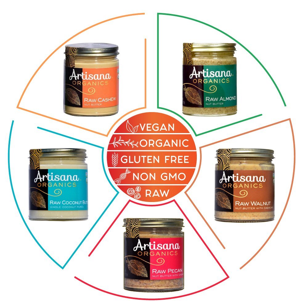 Artisana Organics Raw Pecan Butter With Cashews - No Sugar Added, Just Two Ingredients - Vegan, Paleo, And Keto Friendly, Non-Gmo, 14Oz Jar