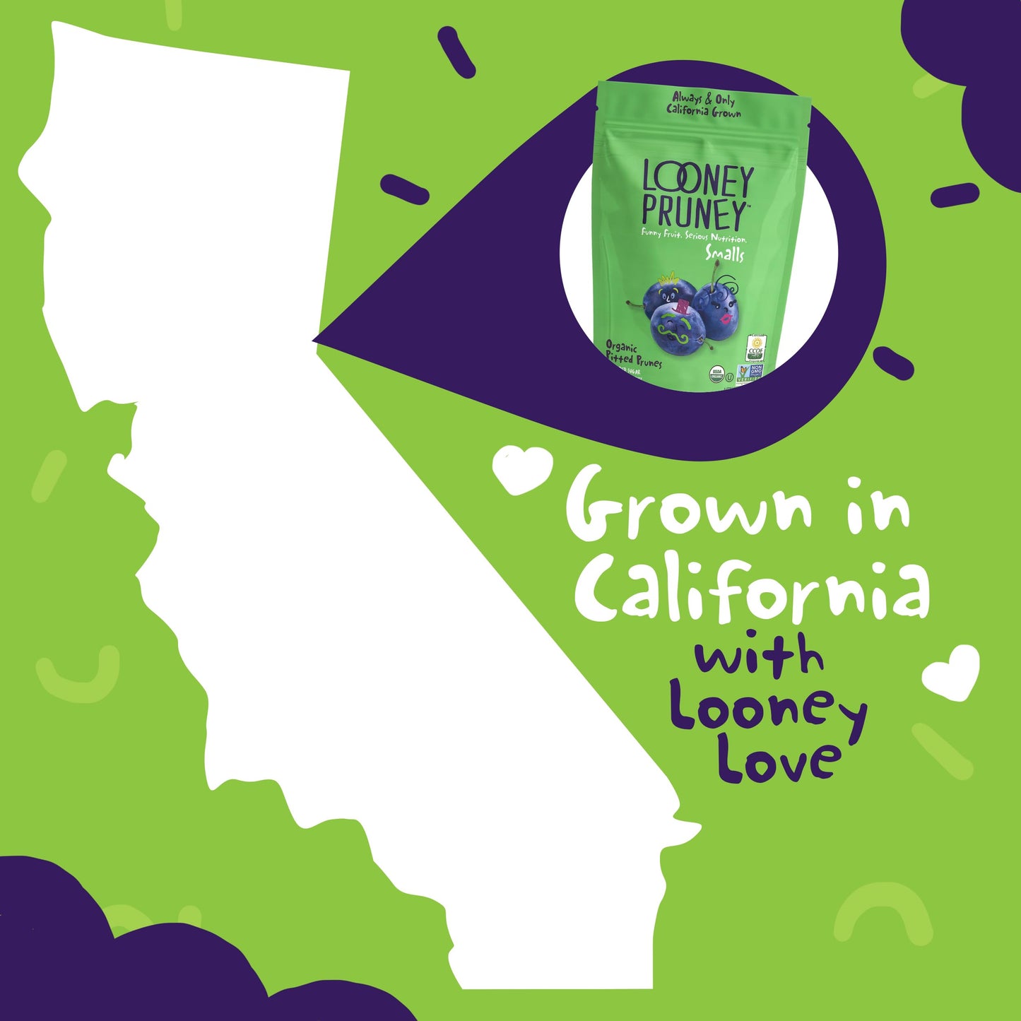Looney Pruney Smalls Fruit Snacks | Naturally Sweet Bite-Sized Prunes | Organic Fruit Snack Packs For Kids & Adults | Vegan Food