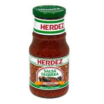 HERDEZ Taquera Salsa, Medium 16 oz Jar- Authentic Mexican Street-Style Salsa for Tacos & More