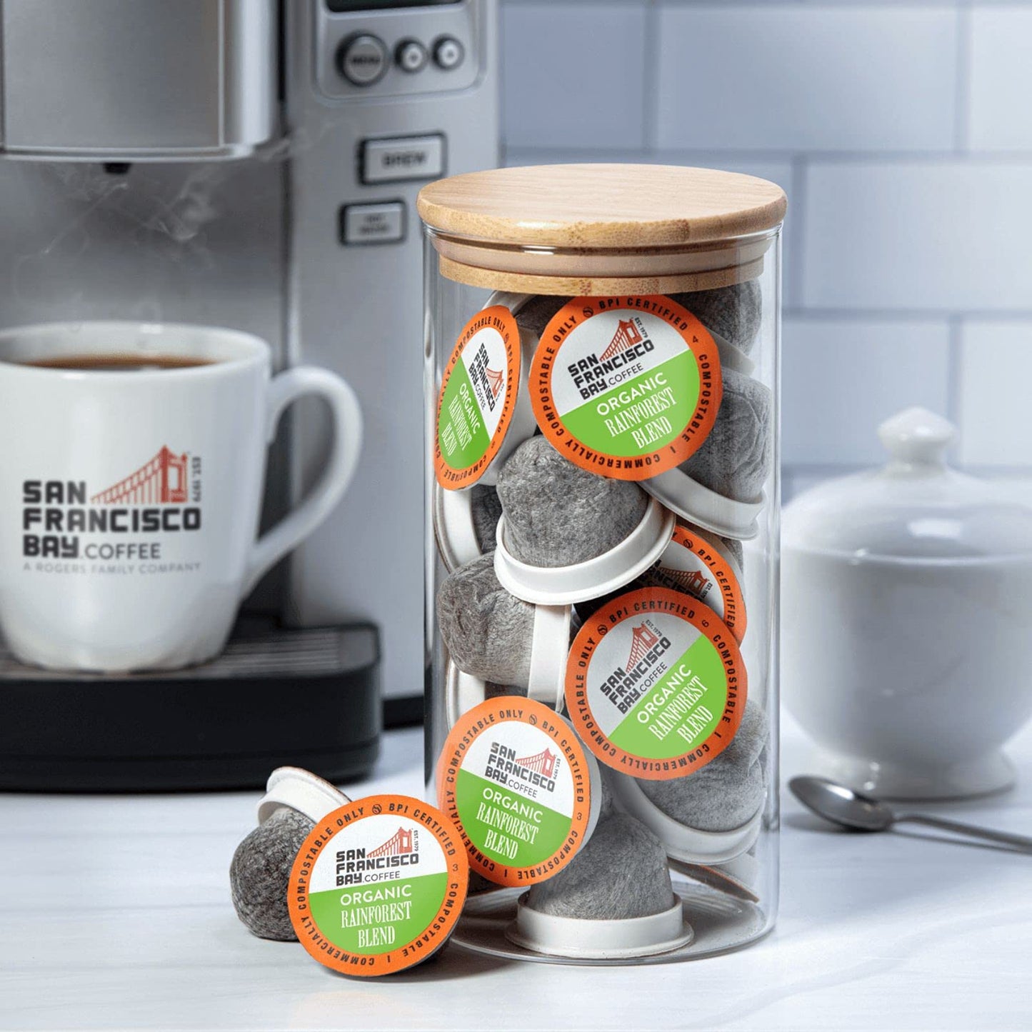 San Francisco Bay Compostable Coffee Pods - Organic Rainforest Blend (12 Ct) K Cup Compatible Including Keurig 2.0, Medium Dark