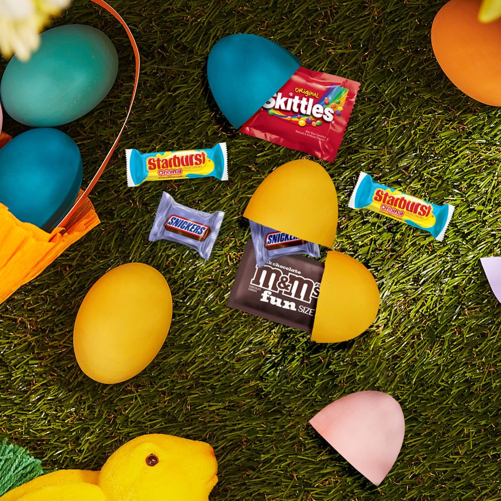 Mars M&M'S, Skittles, Snickers & Starburst Easter Basket Stuffers Variety Pack, 65 Ct Bulk Bag