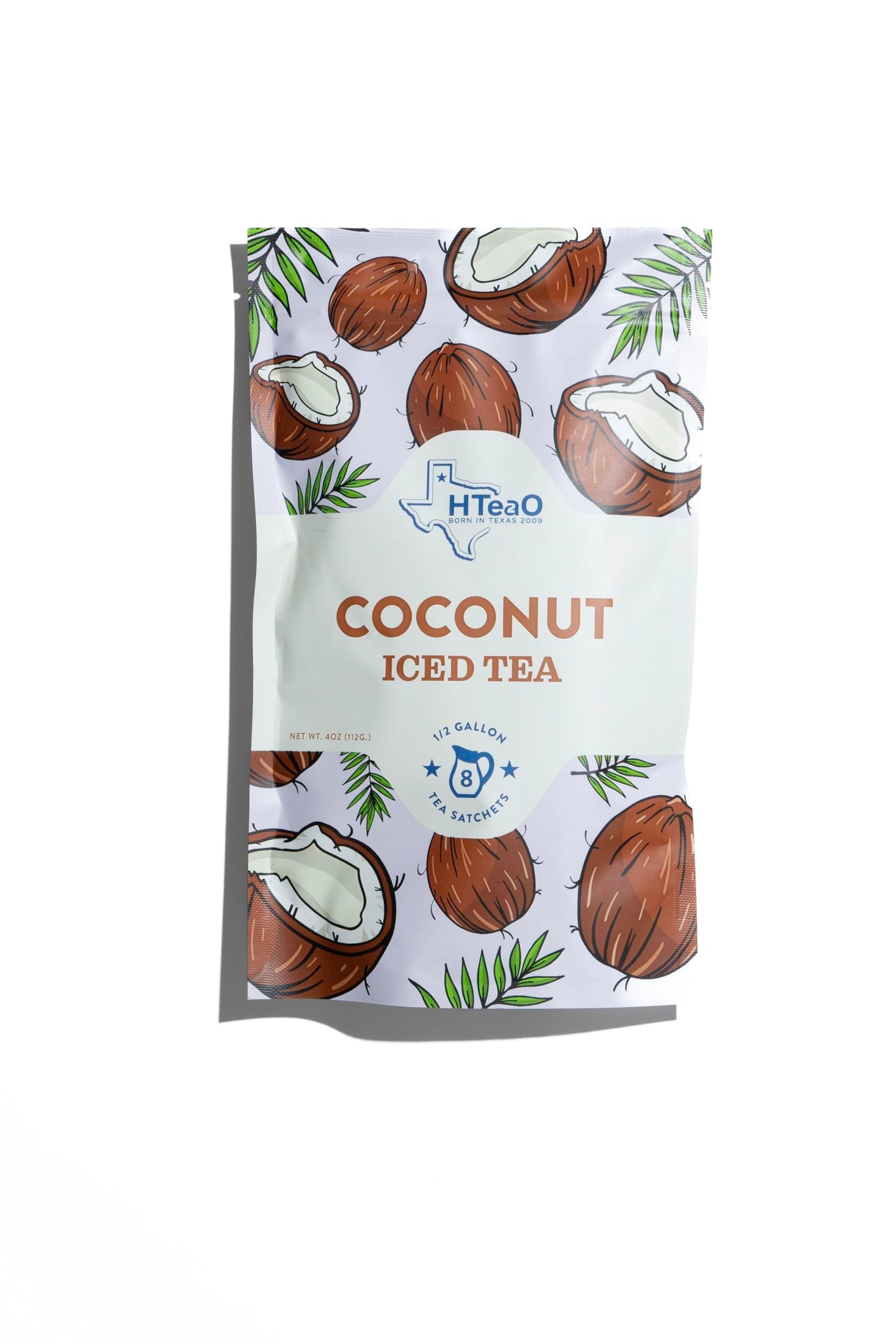 HTEAO Iced Tea Sachets - Coconut Black Tea Mix - Instant Iced Tea - 8 Sachets - 4 Gallons Total