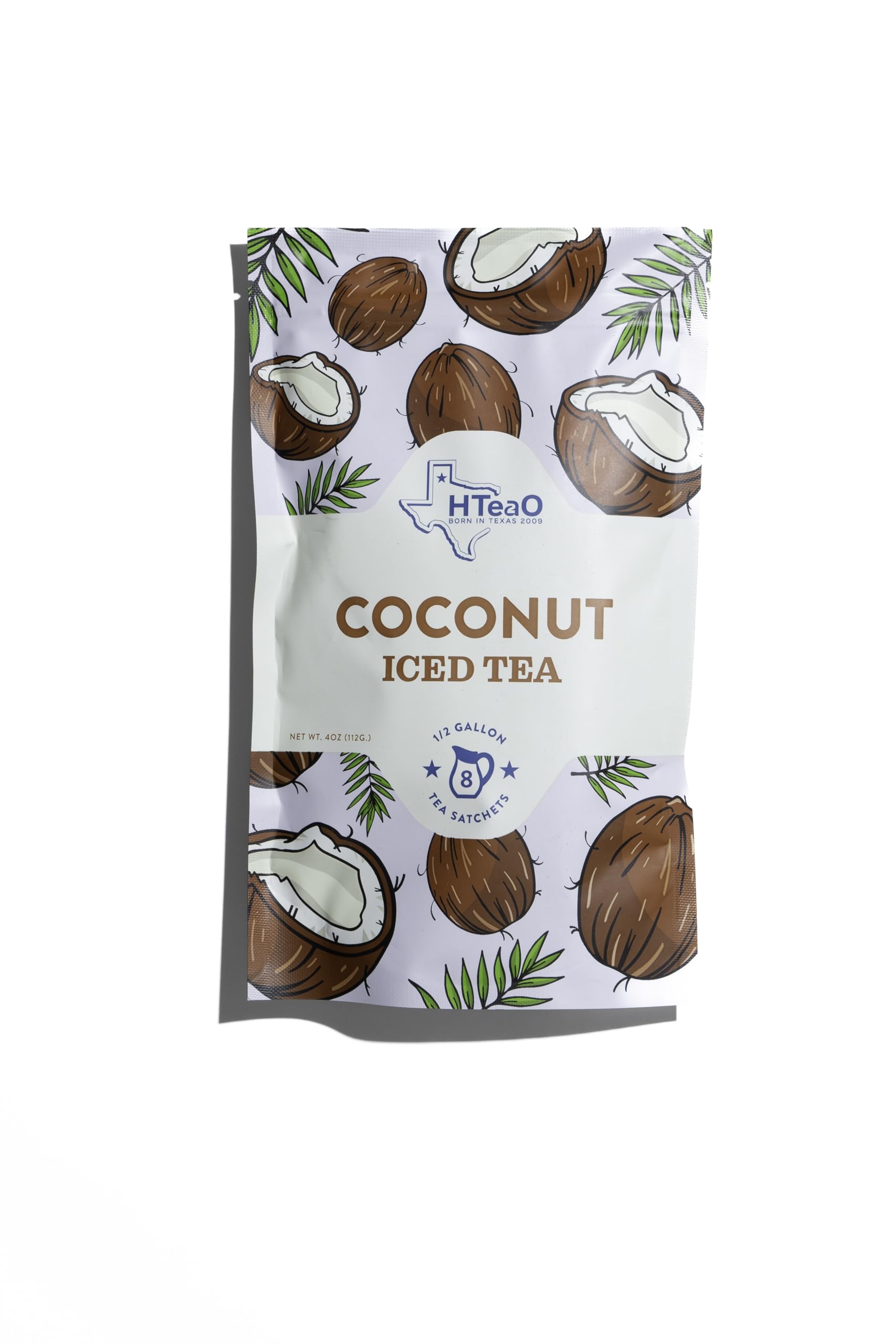 HTEAO Iced Tea Sachets - Coconut Black Tea Mix - Instant Iced Tea - 8 Sachets - 4 Gallons Total