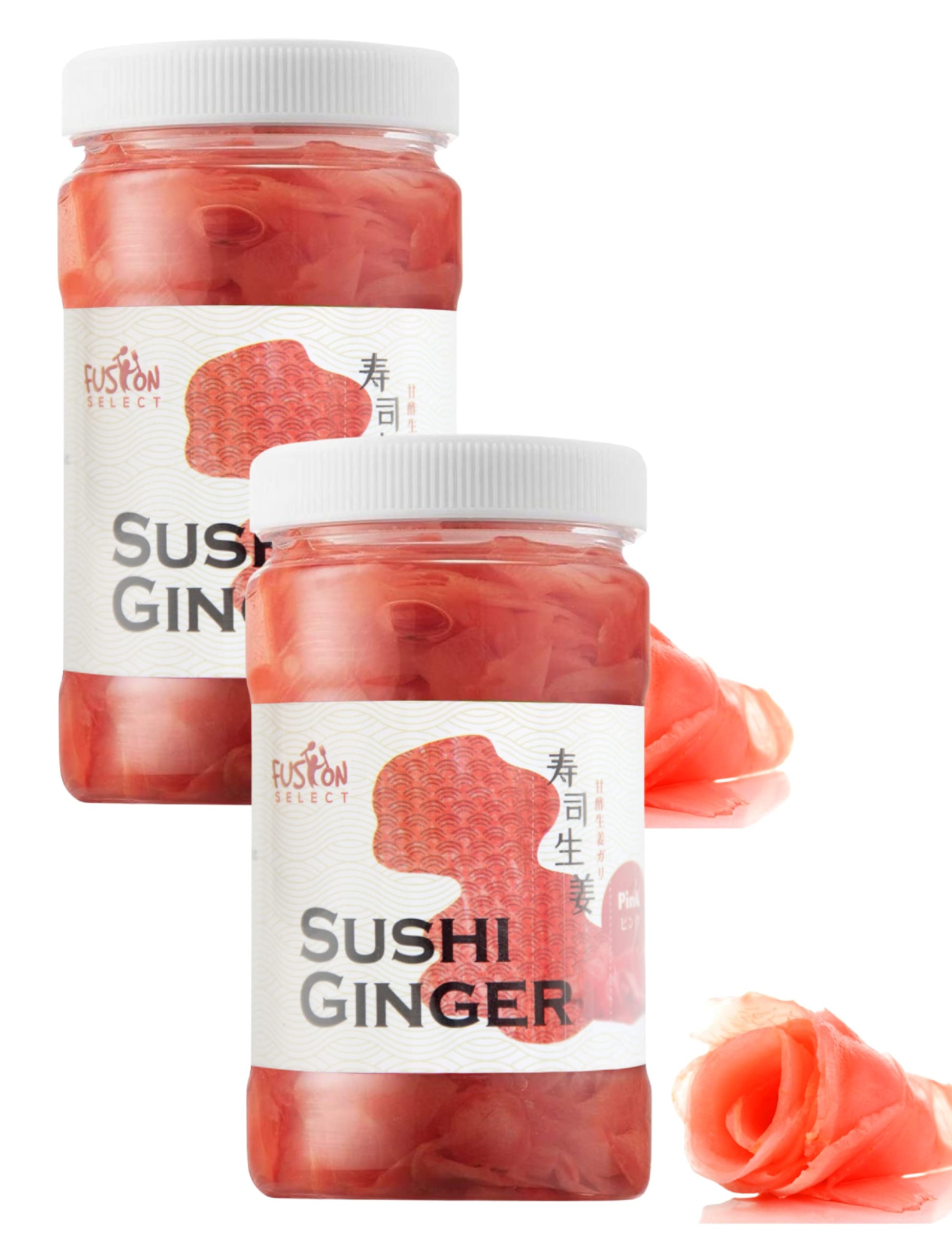 Fusion Select Sushi Ginger, Natural Sliced Gari, 2 Pack, No MSG, Non-GMO, 12oz