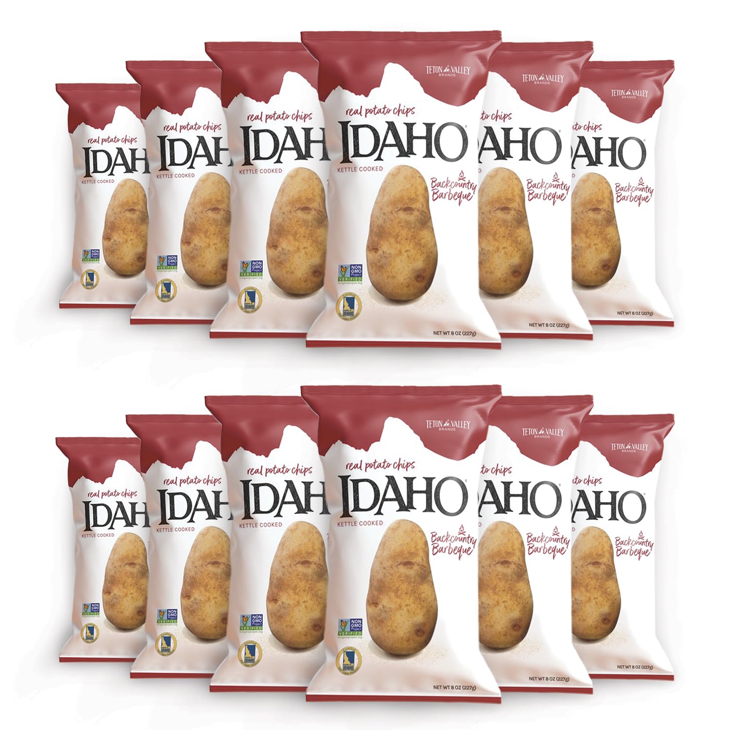 Teton Valley Brands Idaho Kettle Cooked Backcountry Barbecue Potato Chips - Snack Chips - Non-GMO - Kettle Cooked - Idaho Potato
