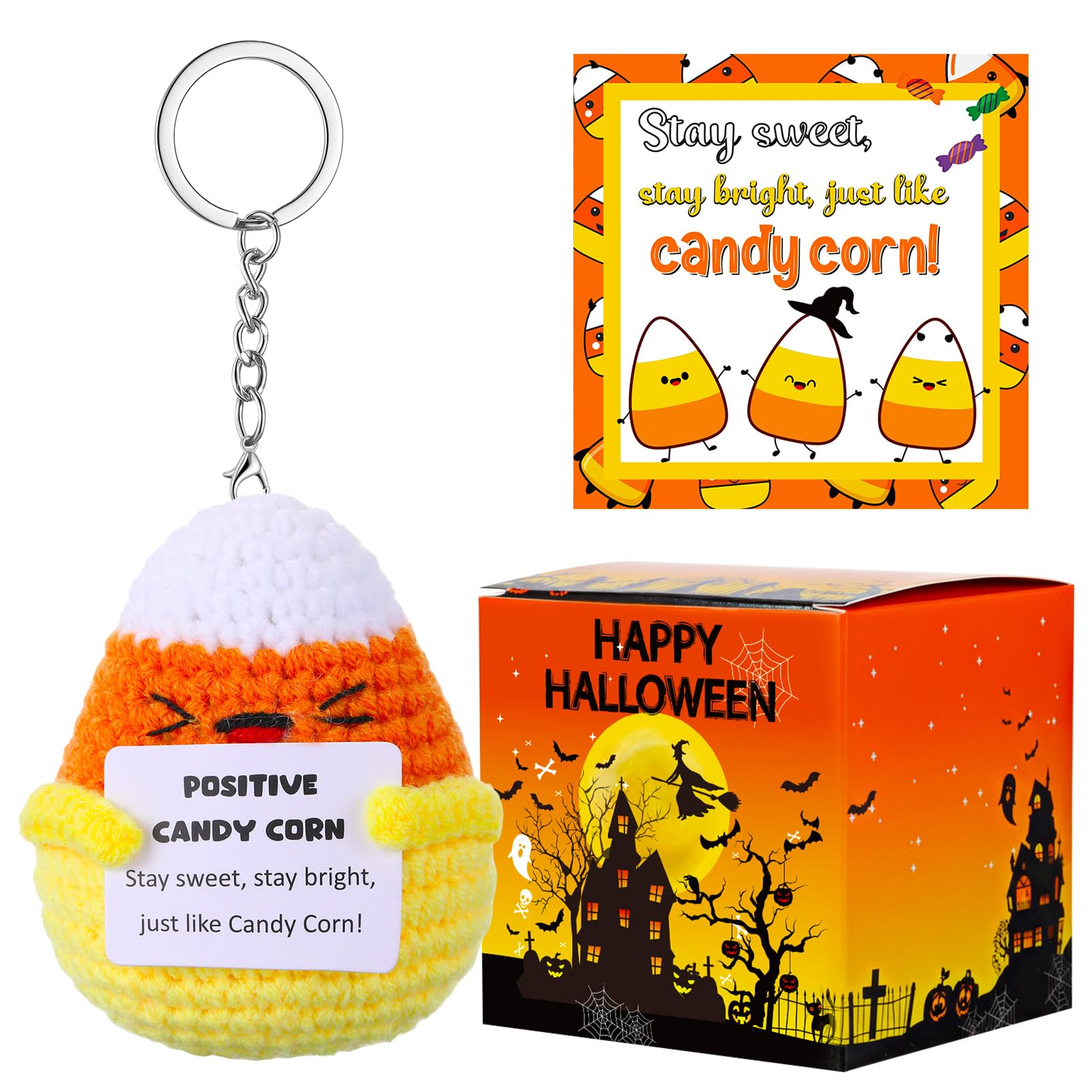 Suncalla Crochet Candy Corn Doll Gift with Box, 2.8 x 3.2 inches, Multicolor, Model LIC-Suncalla-3225
