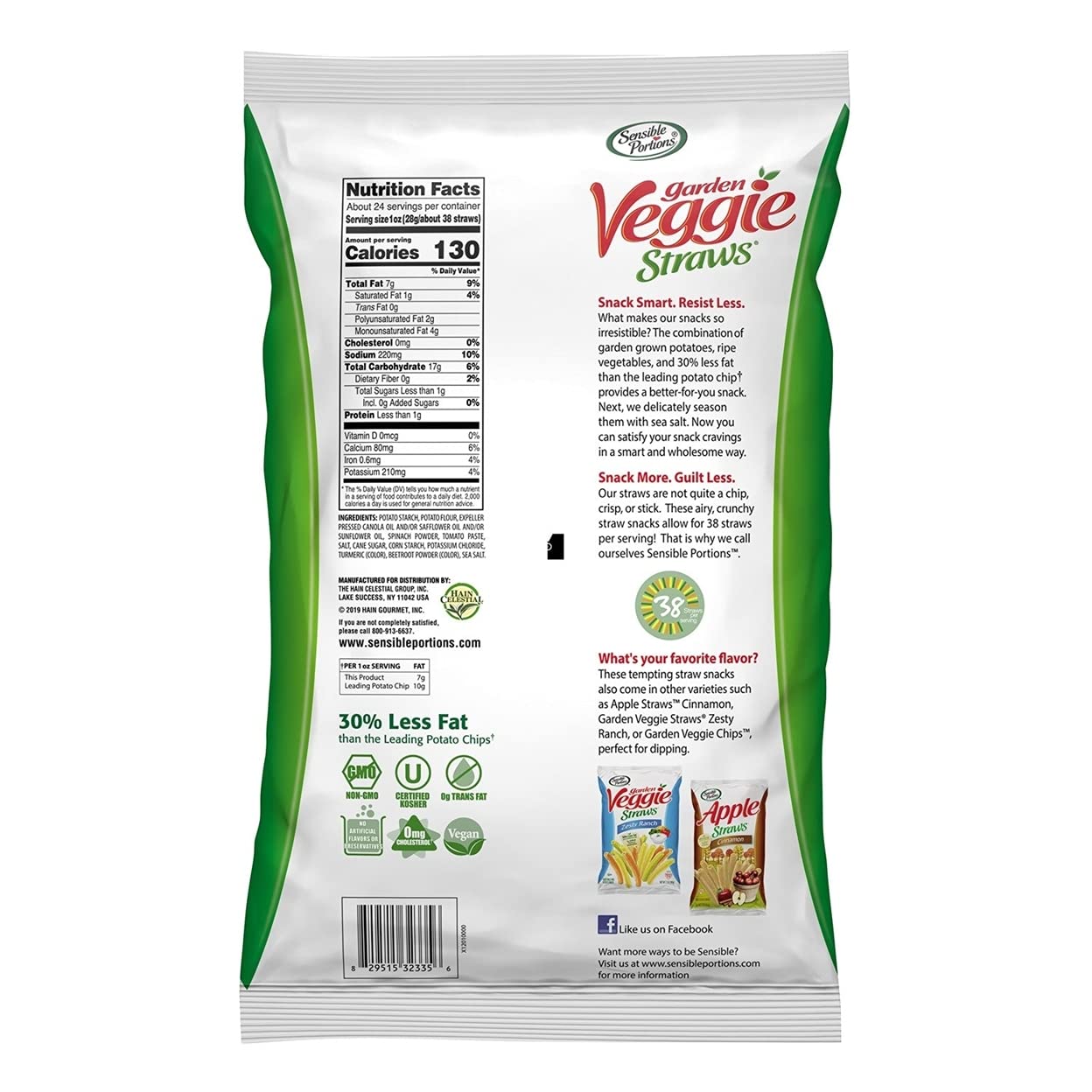 Sensible Portions Sea Salt Garden Veggie Straws (23.5 Ounce)