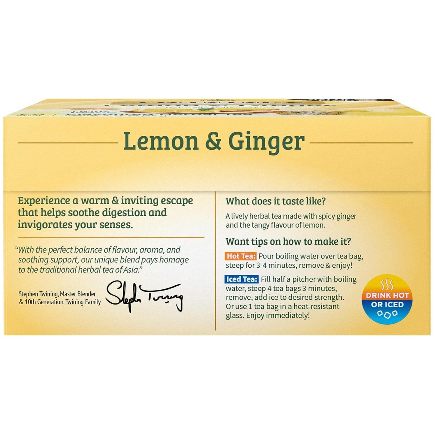 Twinings Tea, Tea, Lemon & Ginger, Pack Of 6, Size 50 Bag - No Artificial Ingredients6