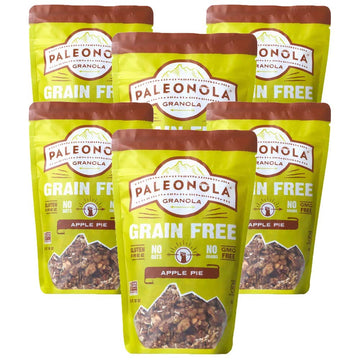 Paleonola Grain Free Granola | Gluten Free, Non-GMO, Dairy Free, No Refined Sugars, 10 Oz Bags (Apple Pie, 6 Pack)
