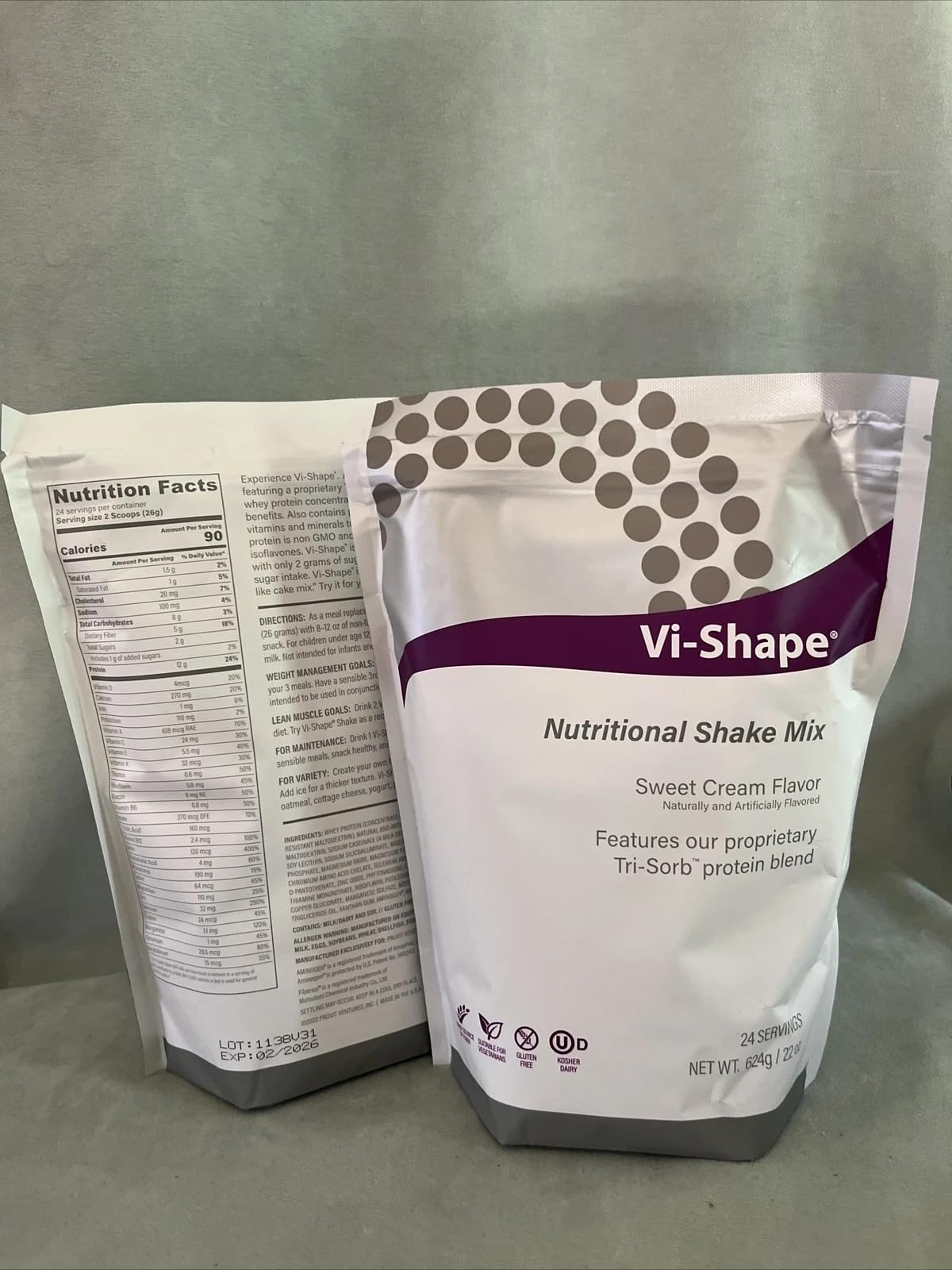 Vi Shape Original Nutritional Shake Mix Sweet Cream Flavor | 22oz (3 Bags, 72 Servings)