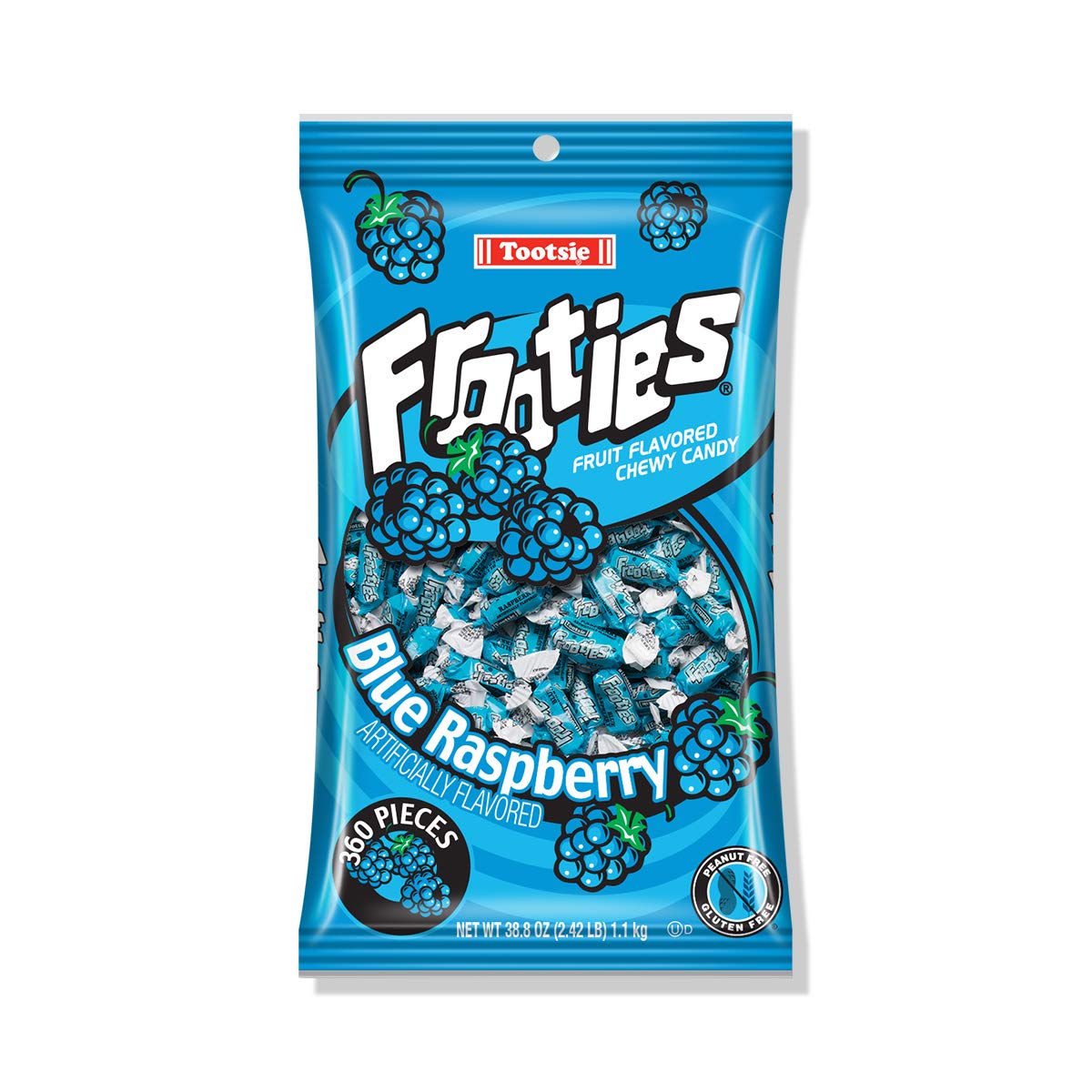 Tootsie Roll Blue Frooties - 2 Pound Bag Of Individually Wrapped Chewy Candy - Blue Raspberry, 38.8 Ounce