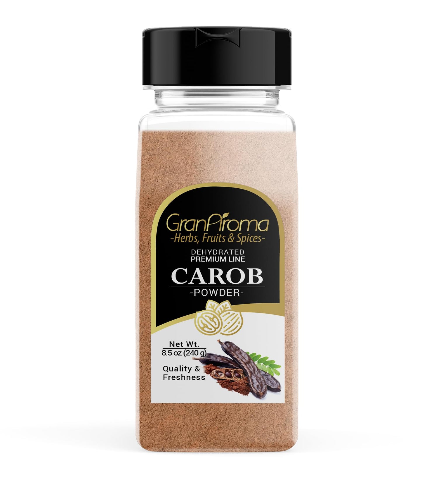 GranAroma Carob Powder for Baked Goods, Shakes & Smoothies, 8.5 Ounce