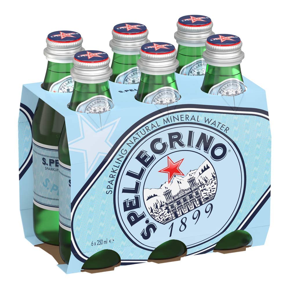 S.Pellegrino Carbonated Natural Mineral Water Bottle, 6 X 250 Ml