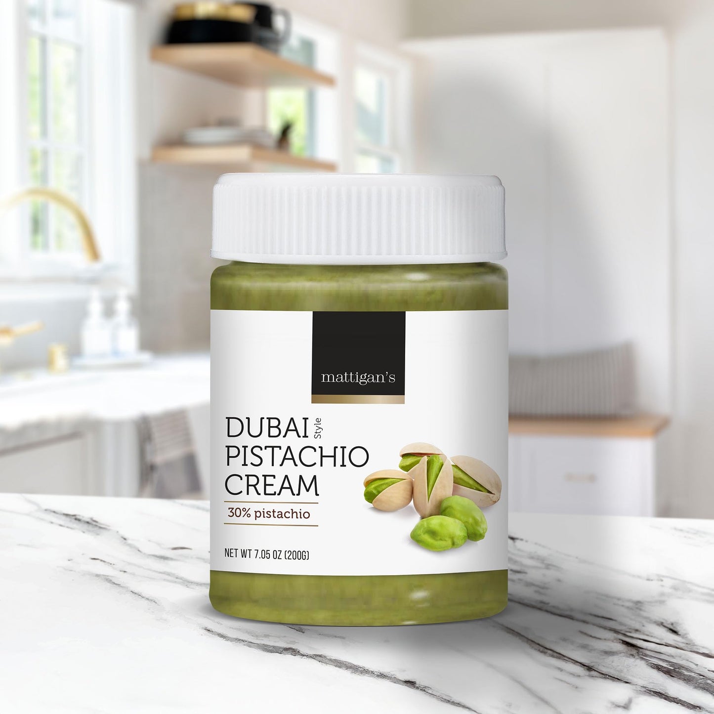 Mattigan’S Dubai Style Pistachio Cream, Silky Pistachio Spread, Make Your Own Viral Dubai Chocolate Bars, Gourmet Spreadable Chocolate, Enhanced Spread, Great Topping, Filling, & Gift – 7.05 Oz