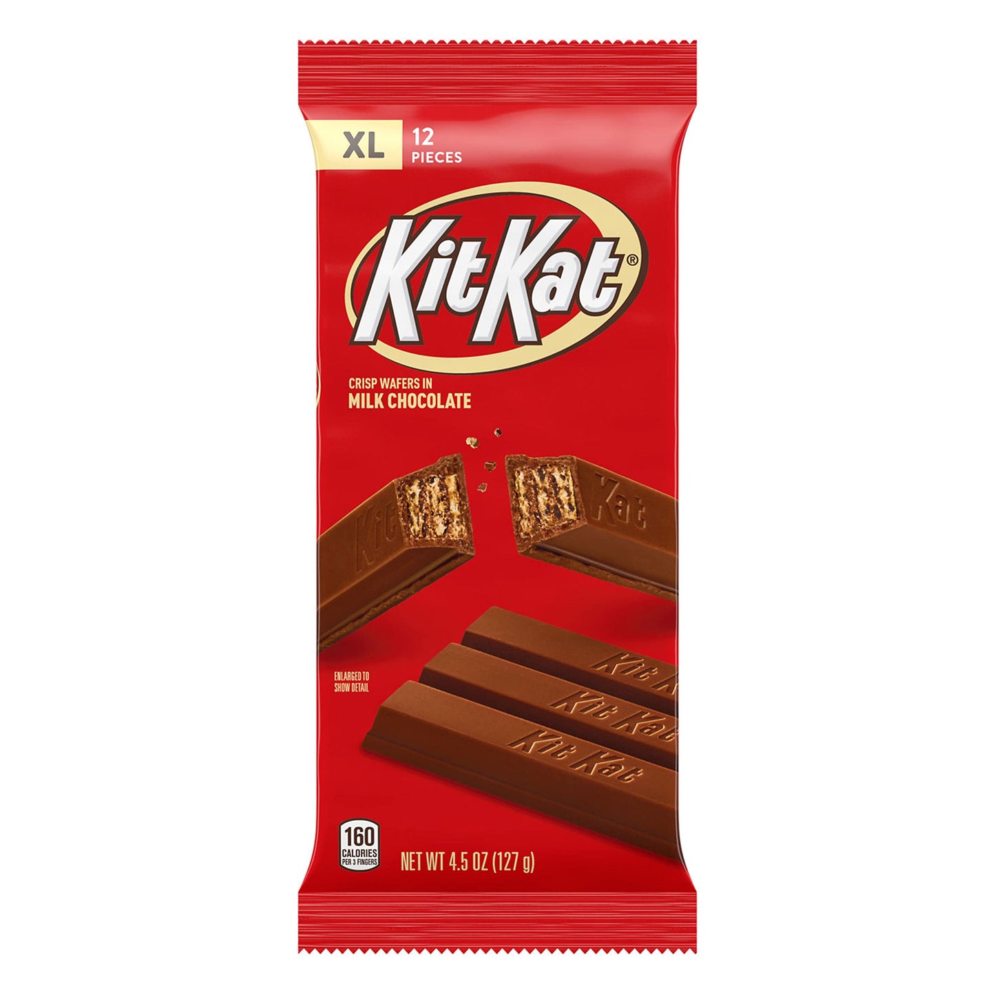 Kit Kat Milk Chocolate Wafer Xl, Candy Bars, 4.5 Oz (12 Count, 12 Pieces)