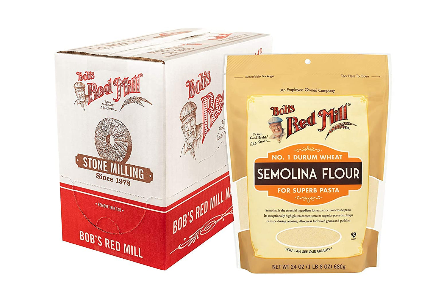 Bobs Red Mill Semolina Pasta Flour 24 OZ (Pack of 1)